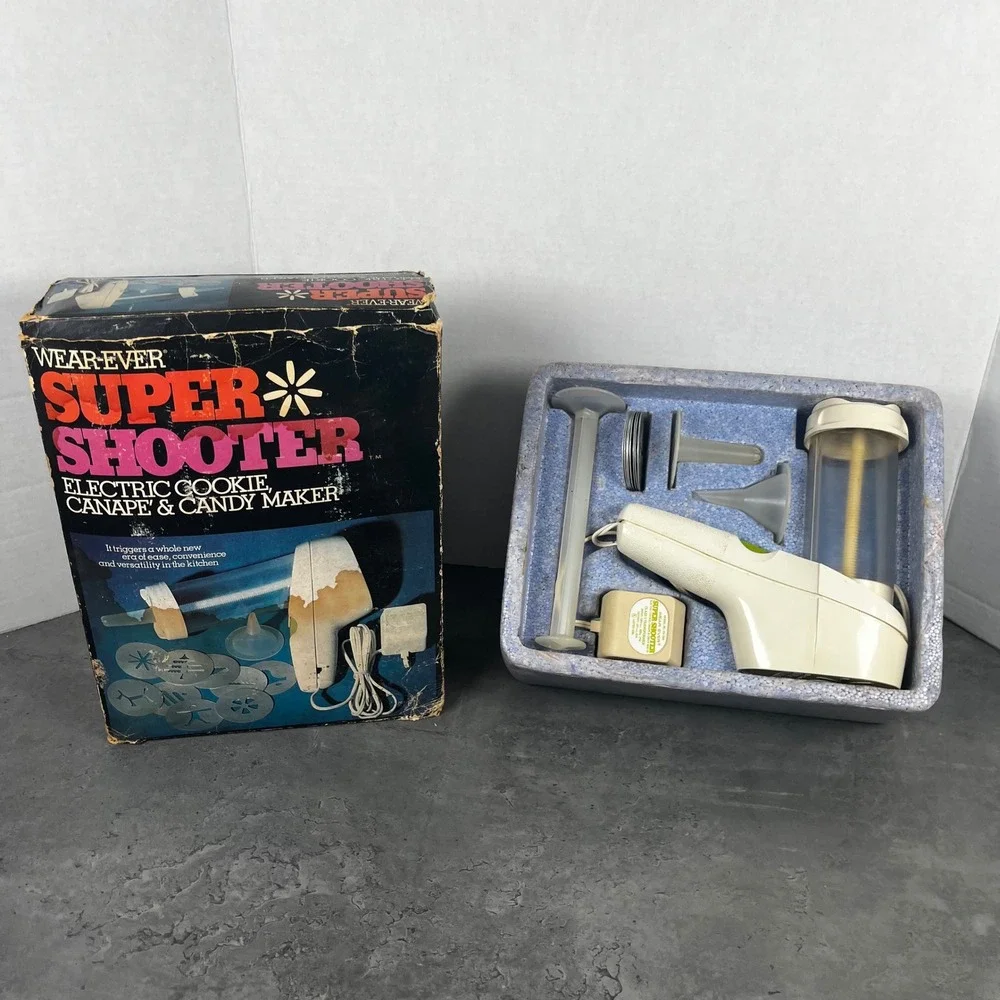 Wear-Ever Super Shooter Electric Cookie Canape Candy Maker PS-7204 Vintage Boxed
